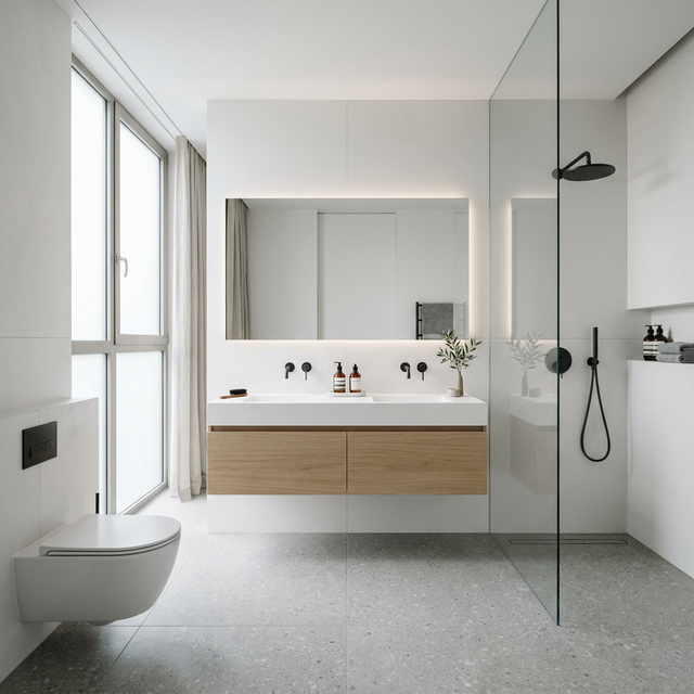 Phòng Tắm Tối Giản