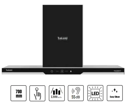 Máy hút mùi kính cong TAKAMI TK-200HT