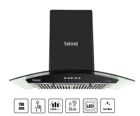 Máy hút mùi kính cong TAKAMI TK-208HC