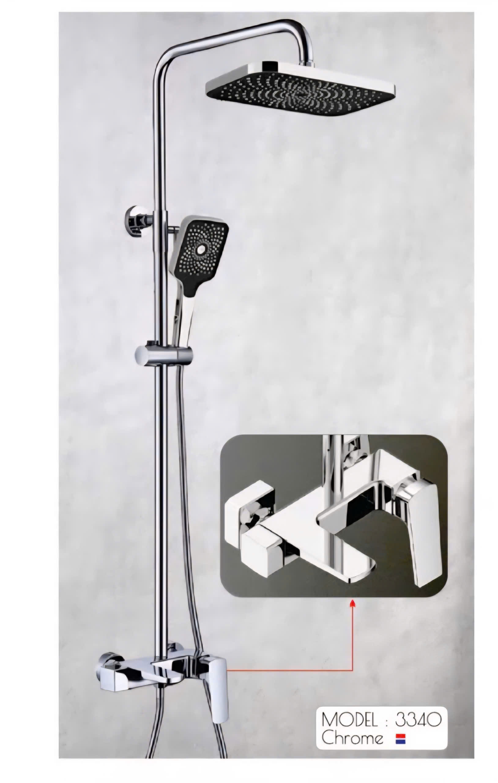 Sen Cây Vuông Nóng Lạnh Cao Cấp 3340 – Thiết Kế Góc Cạnh