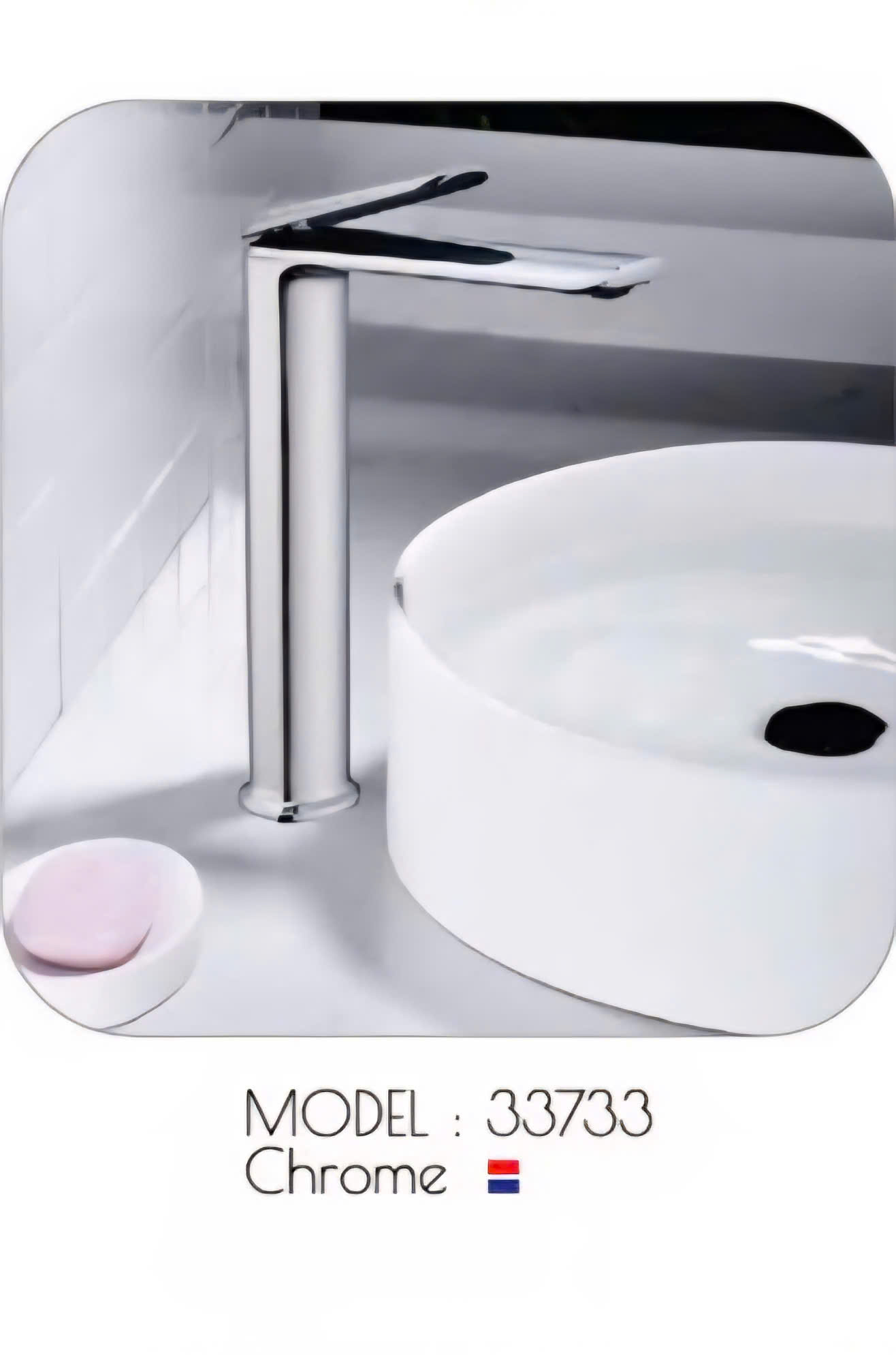 Vòi Lavabo Cổ Cao Mạ Chrome 33733 – Cho Chậu Đặt Bàn